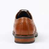 Stokes - Herenschoenen met vleugelneus en vetersluiting van bruin leer