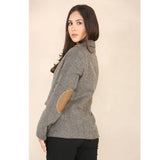 Dames Herringbone Tweed Blazer Oak Brown Classic Jacket