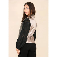 Dames visgraat tweed gilet eikenbruin klassiek