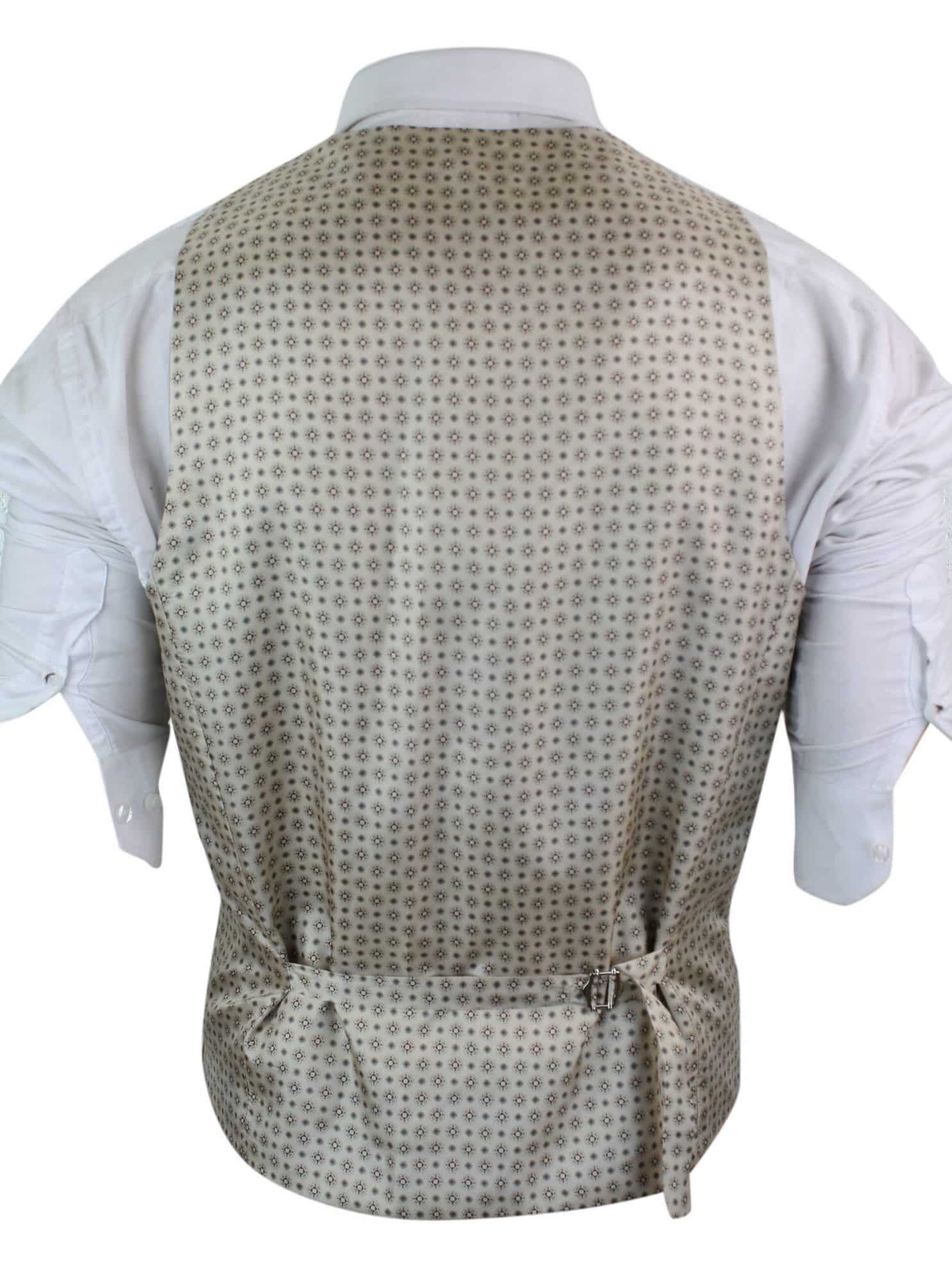 Mens Waistcoat Wool Tan Brown Check Tweed Classic Vintage Tailored Fit