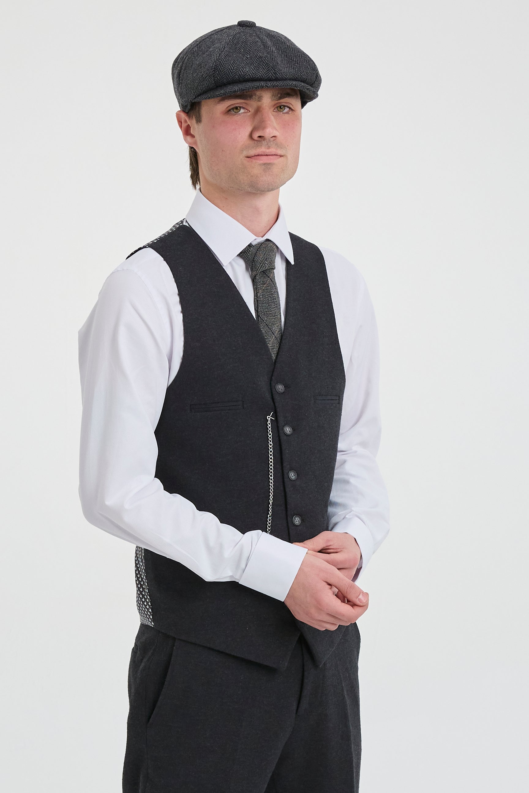 Heren zwart vintage pak uit de jaren 20