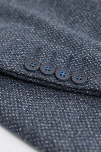 Heren 3-delig marineblauw pak met dubbelrijs vest