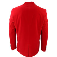 Men's Red Velvet Tux Blazer Satin Lapels Dinner Wedding Prom Black Tie