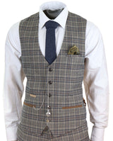 Mens Grey Сheckered 3 Piece Suit