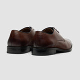 Taylor - Klassieke Derby-schoenen voor heren, bruin leer, met vetersluiting.
