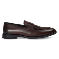 Ted - Heren klassieke bruine mocassin-loafers van leer