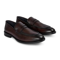 Ted - Heren klassieke bruine mocassin-loafers van leer