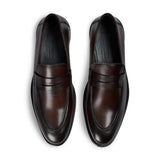 Ted - Heren klassieke bruine mocassin-loafers van leer