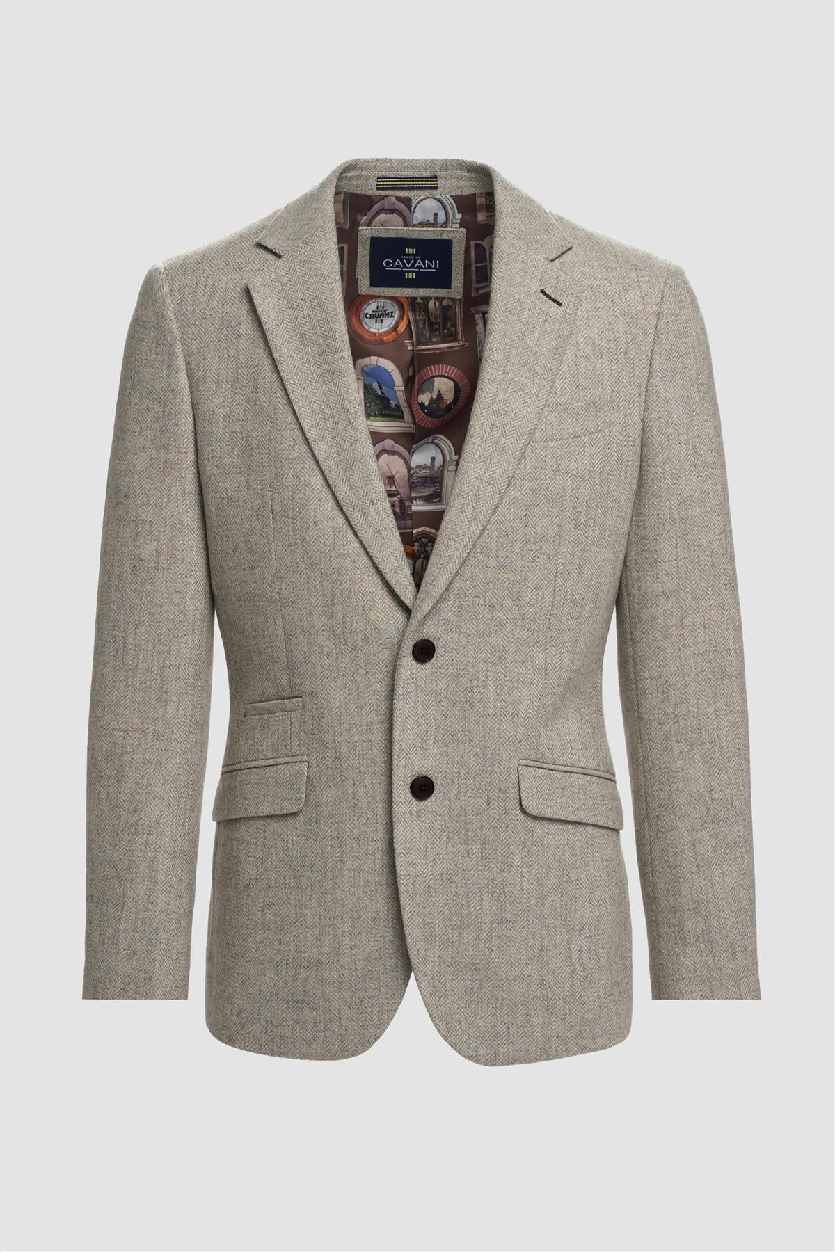 Thomas - Heren Grijs Klassiek Herringbone Tweed Blazer