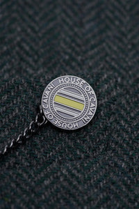 Thomas - Heren olijfgroene klassieke tweedblazer met visgraatmotief