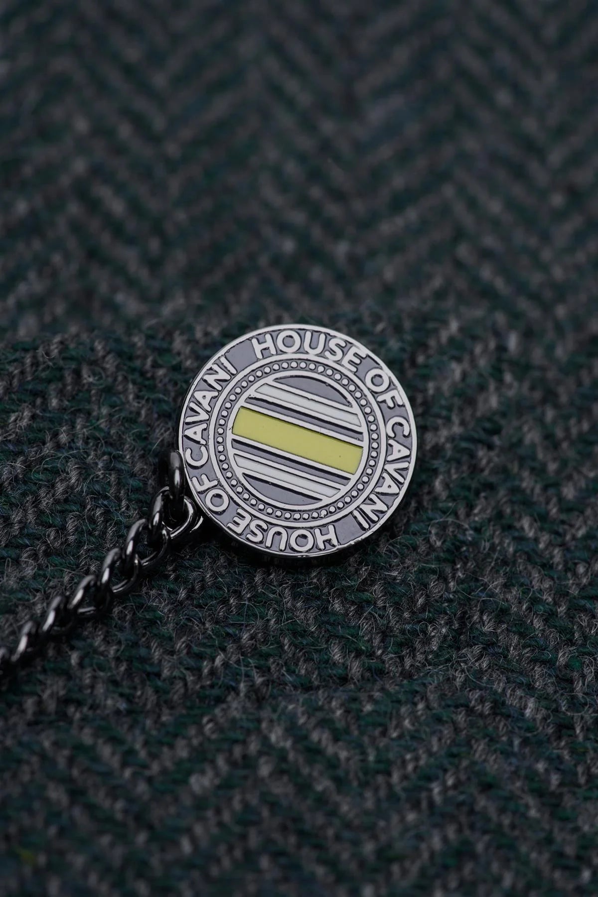 Thomas - Heren olijfgroene klassieke tweedblazer met visgraatmotief