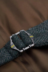 Thomas - Heren Olijfgroen Wolmix Visgraat Tweed Vest