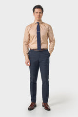 Torino - Heren marineblauwe geruite formele broek