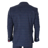 TP-32 - Gatsby-stijl marineblauw 3-delig wollen tweedpak voor heren