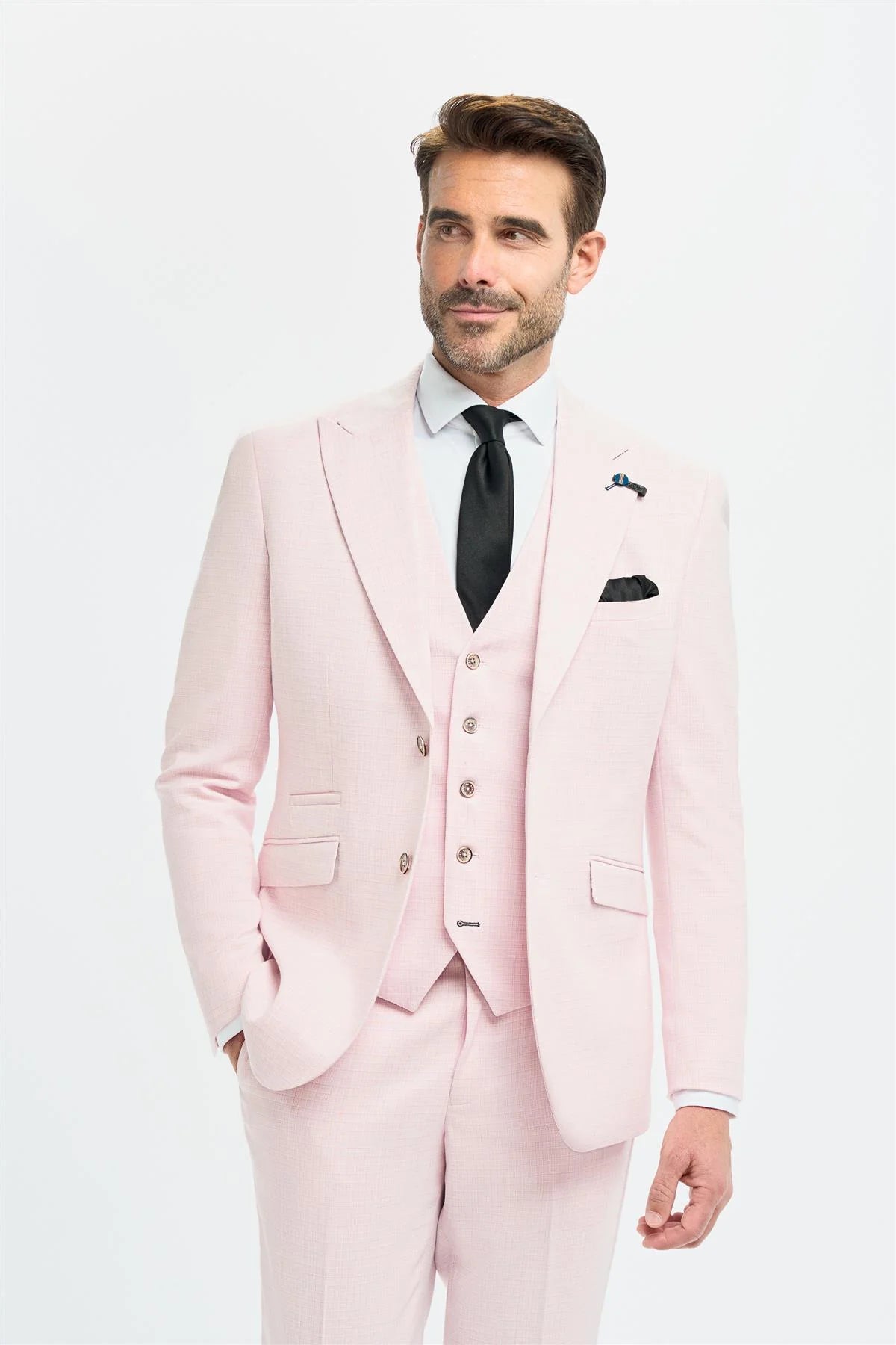 Tropez - Roze getailleerde herenblazer