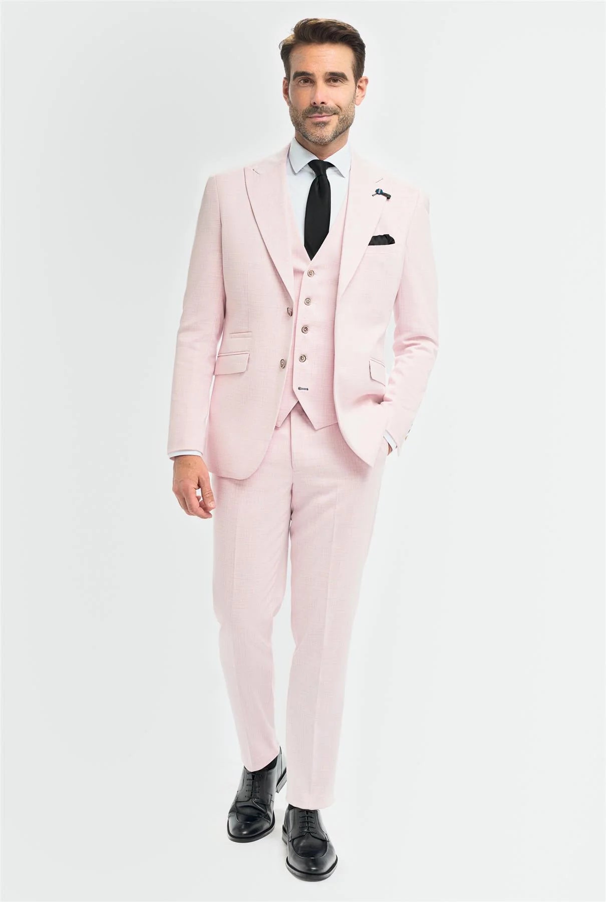 Tropez - Roze getailleerde herenblazer