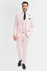 Tropez - Roze getailleerde herenblazer
