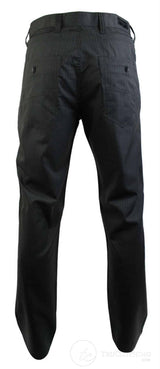 Mens Pin Stripe Straight Cut Trousers Smart Casual Grey Short Reg Long Office Work