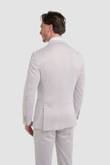 Vasco - Beige herenblazer met visgraatmotief