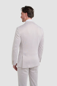 Vasco - Beige herenblazer met visgraatmotief