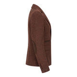 WS-12 - Dames Tweed Blazer Visgraat Wol Roestbruin