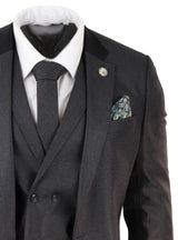 Mens 3 Piece Charcoal Grey Suit