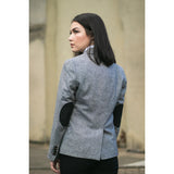 wsn03 - Dames Tweed Grijs Blazer Jasje Elow Patch Peaky 1920s